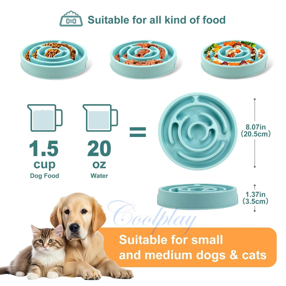 Non Slip Slow Feeder Bowl For Dogs Puppies