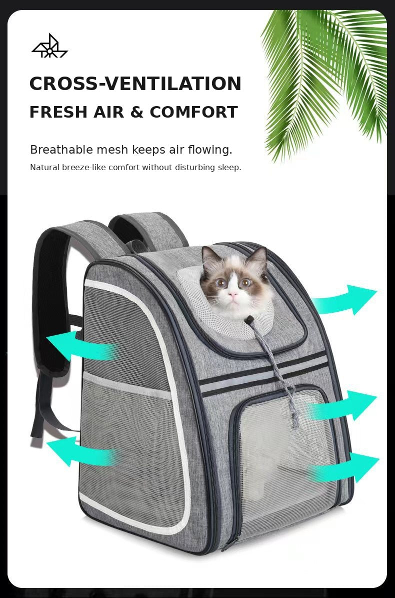 Large Ventilated Pet Backpack Carrier For Outdoor Travel