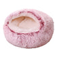 Semi Enclosed Plush Round Pet Bed For Sleep