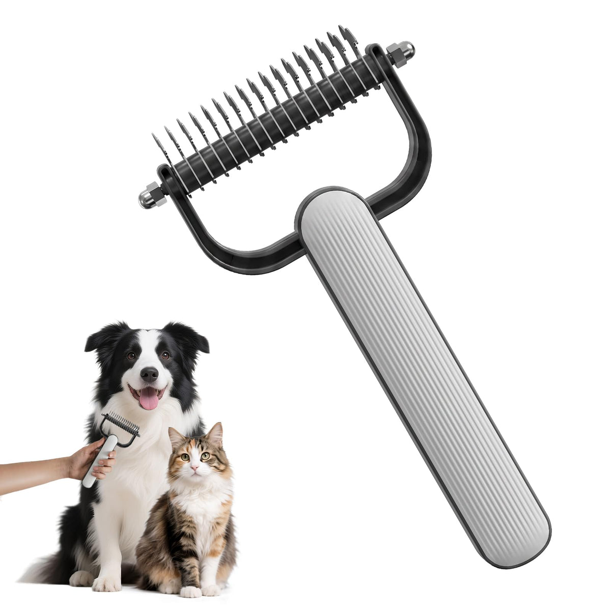 Double Sided Dematting Comb For Thick Coat Pets
