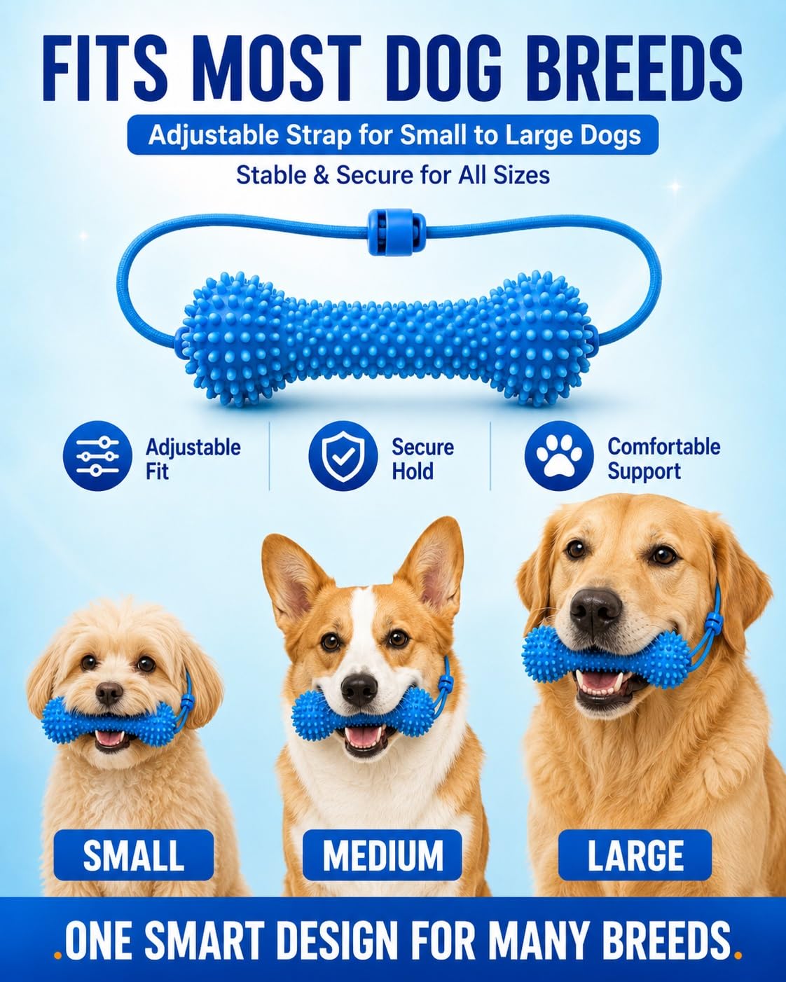 Dual Action Dog Dental Chew Toy Toothbrush