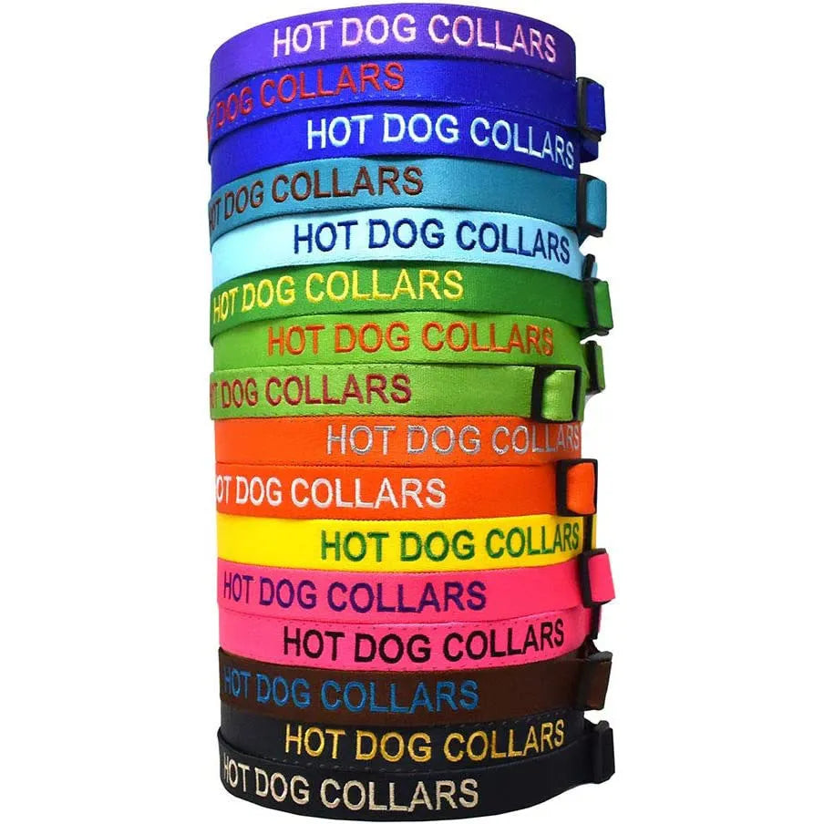 Embroidered Dog Collar with name - Reflective