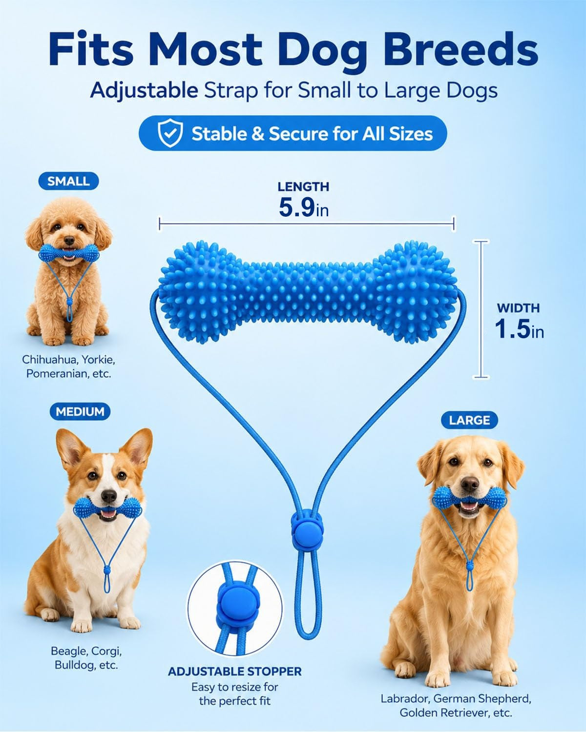Dual Action Dog Dental Chew Toy Toothbrush