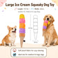 Rainbow Ice Cream Plush Squeaky Tug Dog Toy