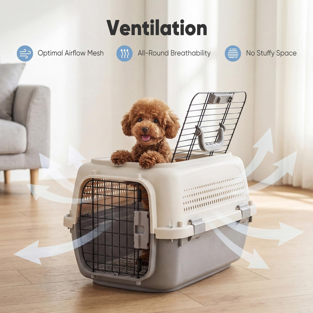 Airline Approved Pet Carrier With Secure Wire Doors